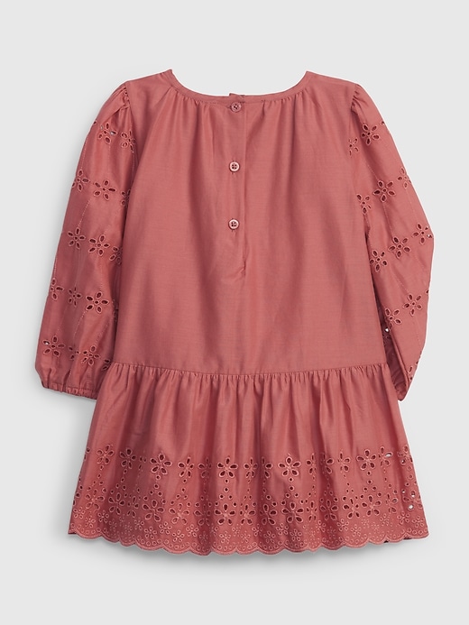 2 of 8 showing, with the color deco rose of product Baby Tiered Eyelet Dress