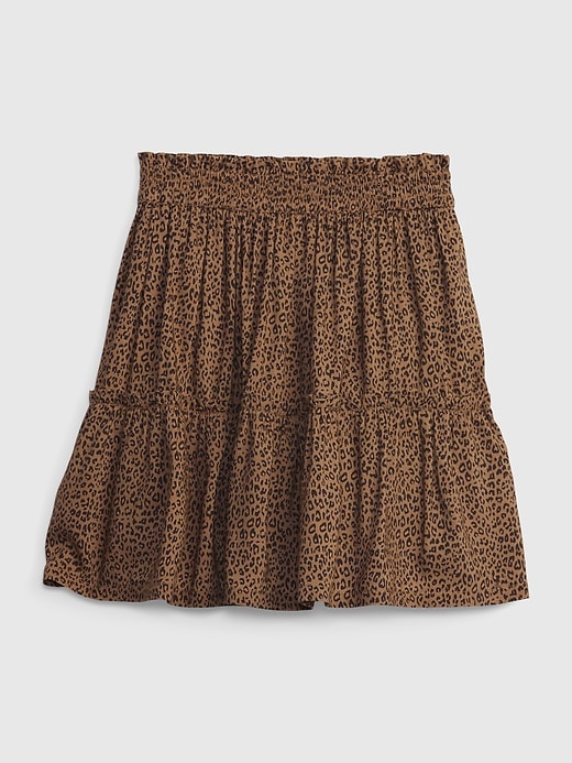 1 of 8 showing, with the color leopard print of product Kids Print Skort