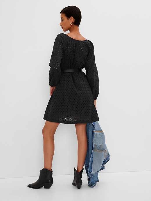 Image number 2 showing, Eyelet Mini Dress