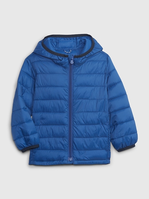 1 of 8 showing, with the color imperial blue of product Toddler 100% Recycled Lightweight Puffer Jacket