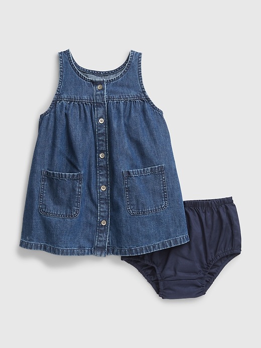Image number 1 showing, Baby Denim Dress with Washwell