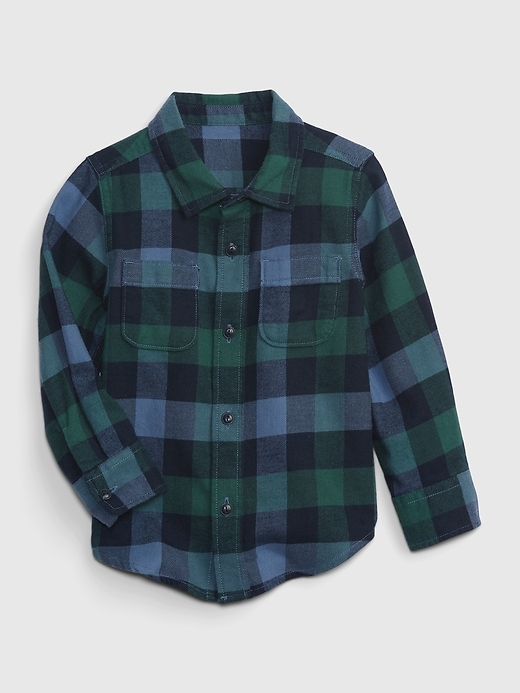 1 of 8 showing, with the color BLUE MULTI PLAID of product Toddler 100% Organic Cotton Flannel Shirt