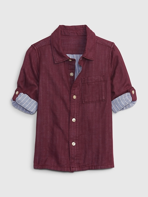 1 of 8 showing, with the color plum pudding purple of product Toddler Button-Down Shirt