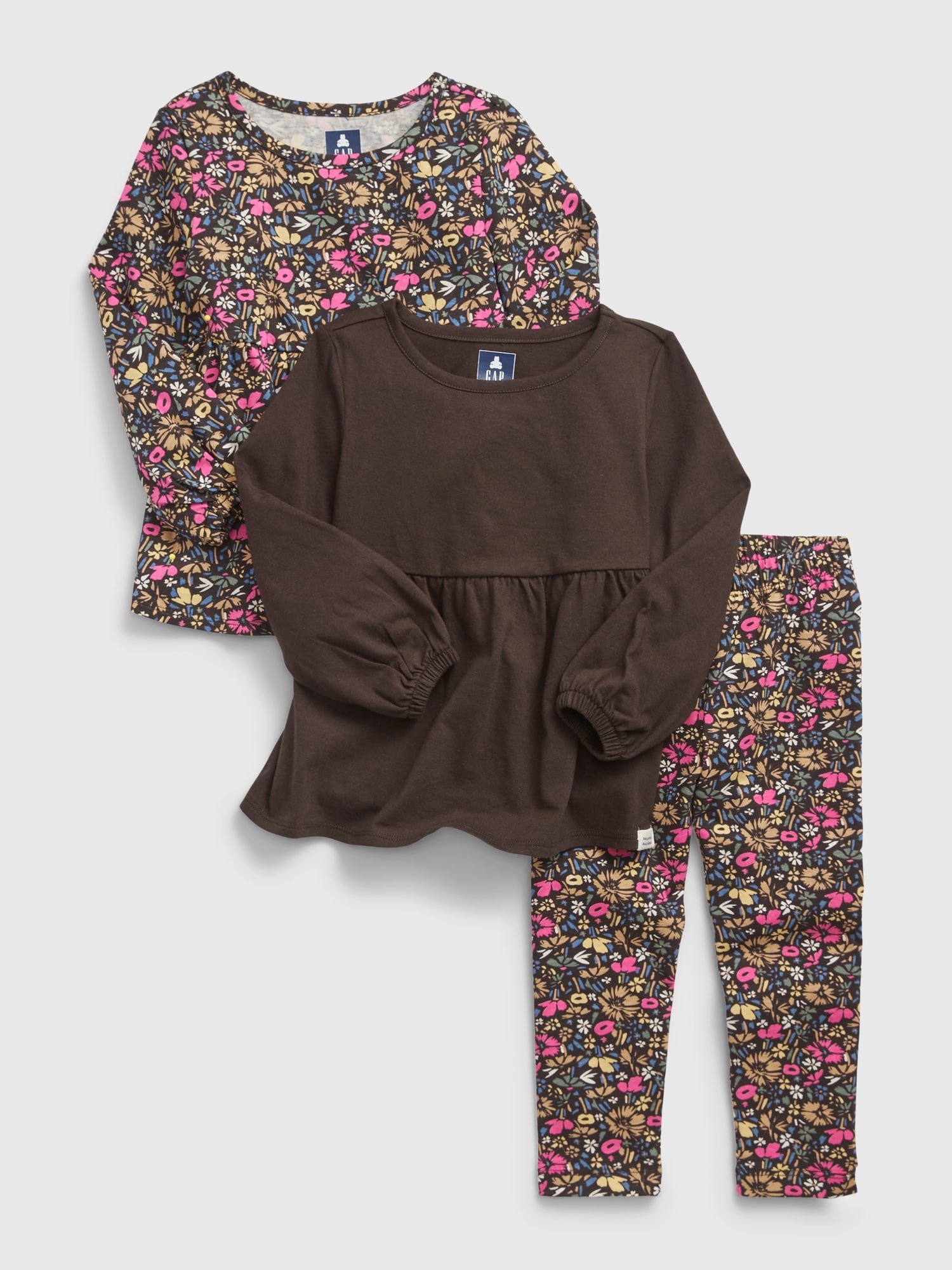 Toddler organic cotton mix and match 3 piece outfit set gap