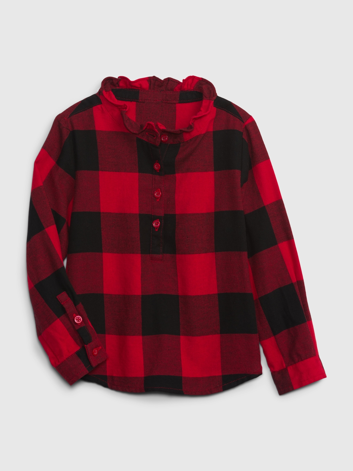 Toddler Ruffle Plaid Shirt Gap