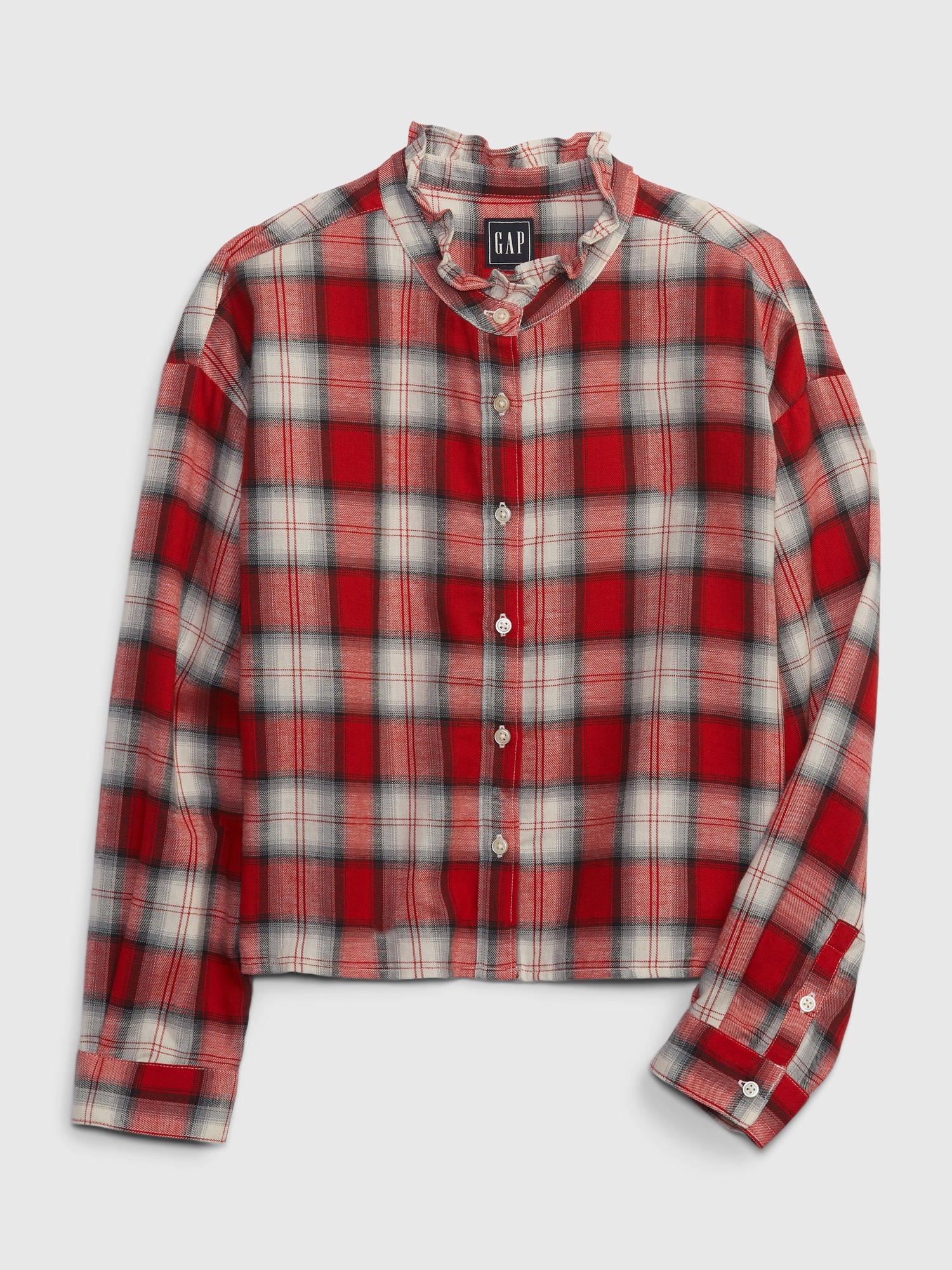Kids Ruffle Plaid Shirt Gap