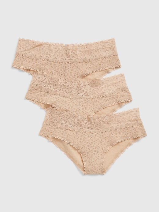 1 of 8 showing, with the color brush beige of product Lace Cheeky (3-Pack)