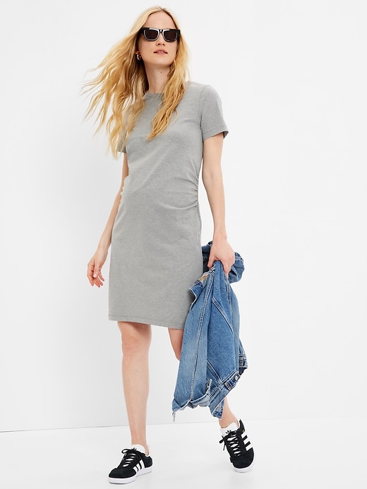 View large product image 1 of 1. Maternity Ruched T-Shirt Dress