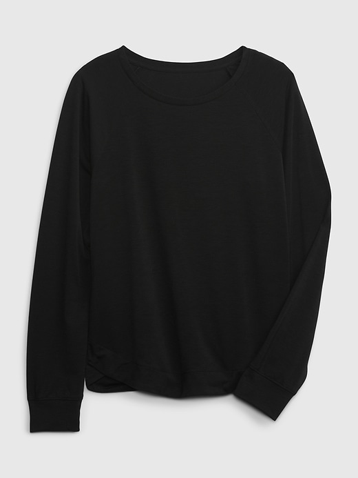 1 of 8 showing, with the color true black of product Kids GapFit Raglan Graphic T-Shirt