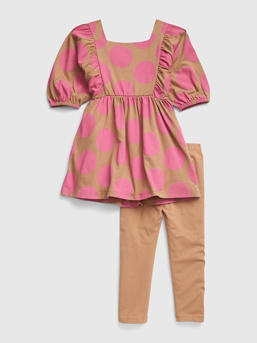 Toddler 100% Organic Cotton Polka Dot Dress Set