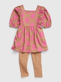 Toddler 100% Organic Cotton Polka Dot Dress Set
