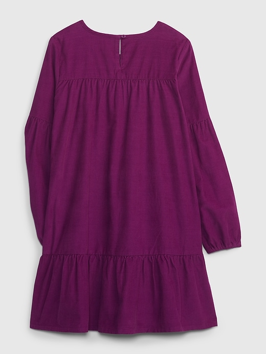 2 of 8 showing, with the color purple of product Kids Tiered Corduroy Dress