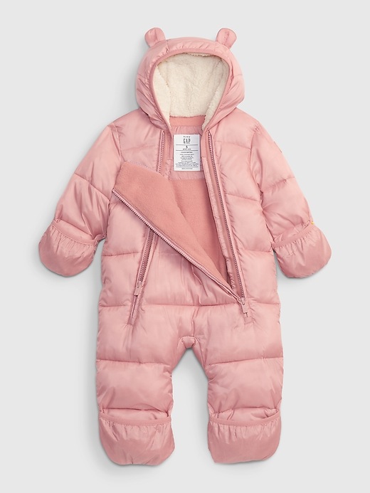 Image number 3 showing, Baby 100% Recycled Heavy Weight Puffer One-Piece