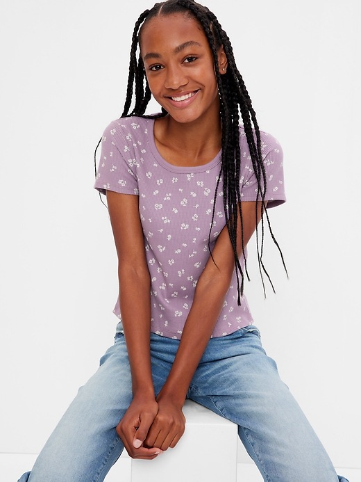 1 of 8 showing, with the color purple of product Teen Waffle T-Shirt