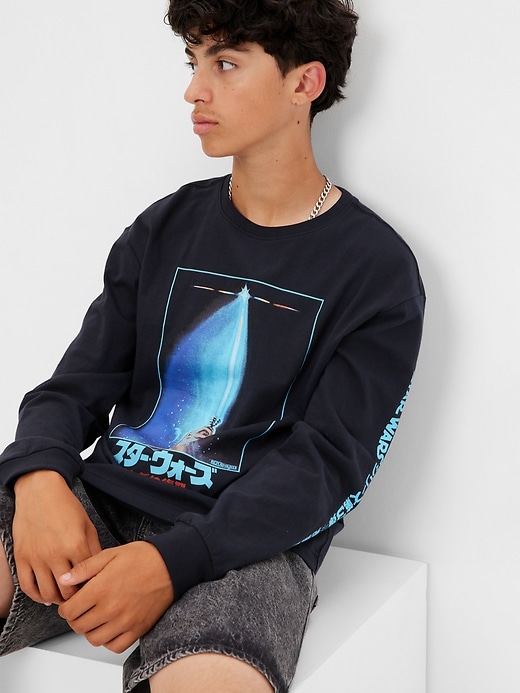 1 of 8 showing, with the color black of product Teen &#124 Star Wars™ 100% Organic Cotton Graphic T-Shirt