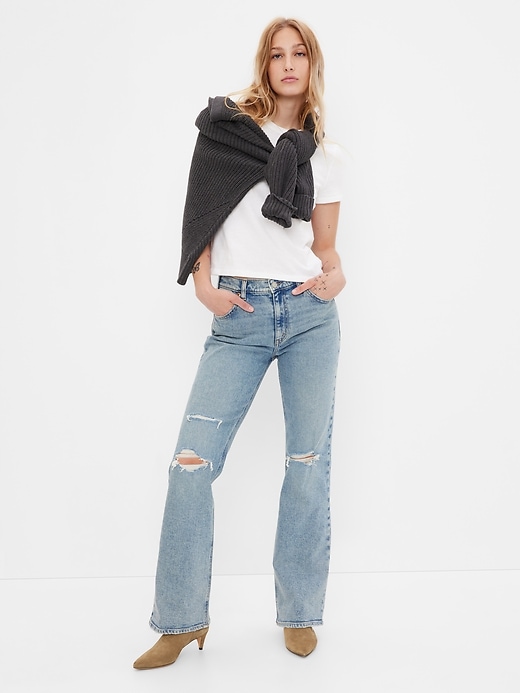 Mid Rise '90s Loose Flare Jeans with Washwell | Gap