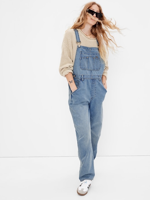 Image number 1 showing, '90s Loose Overalls with Washwell