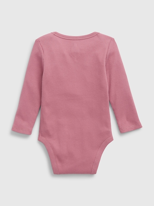 2 of 8 showing, with the color deco rose of product Baby Organic Cotton Rib Bodysuit (3-Pack)