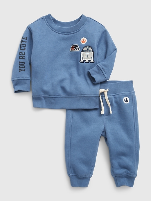 1 of 8 showing, with the color bainbridge blue of product Baby & Toddler Star Wars Graphic Sweat Set