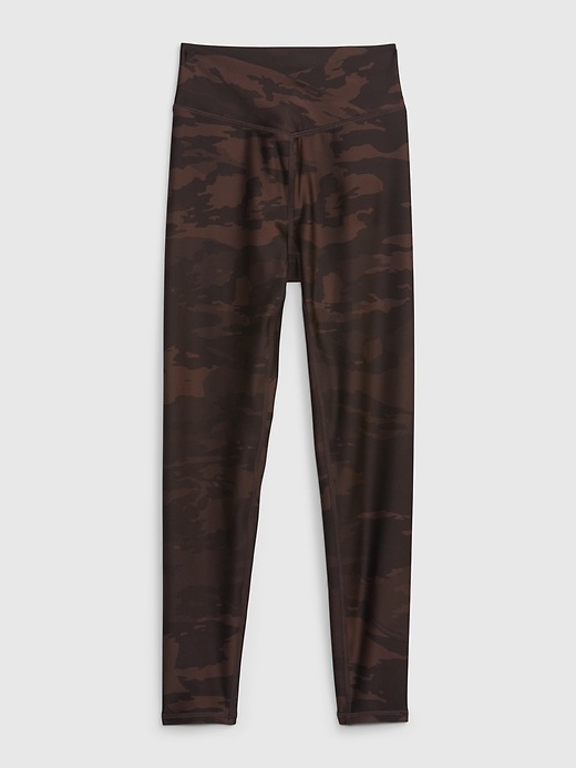 1 of 8 showing, with the color camo of product Kids GapFit Recycled Crossover Leggings