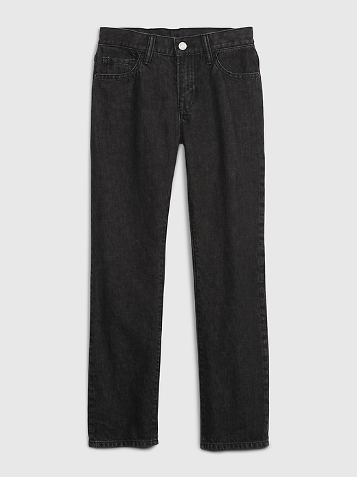 1 of 8 showing, with the color black of product Kids Straight Jeans