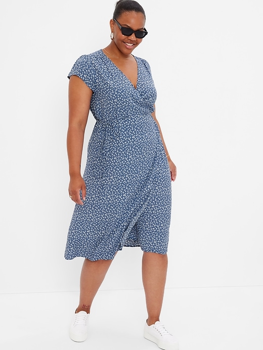 LENZING ECOVERO Midi Wrap Dress | Gap