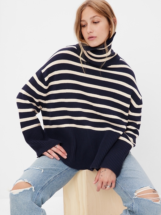 Image number 1 showing, 24/7 Split-Hem Turtleneck Sweater