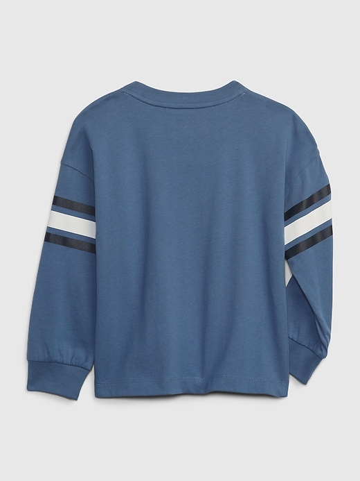 2 of 8 showing, with the color bainbridge blue of product Toddler 100% Organic Cotton Gap Logo T-Shirt