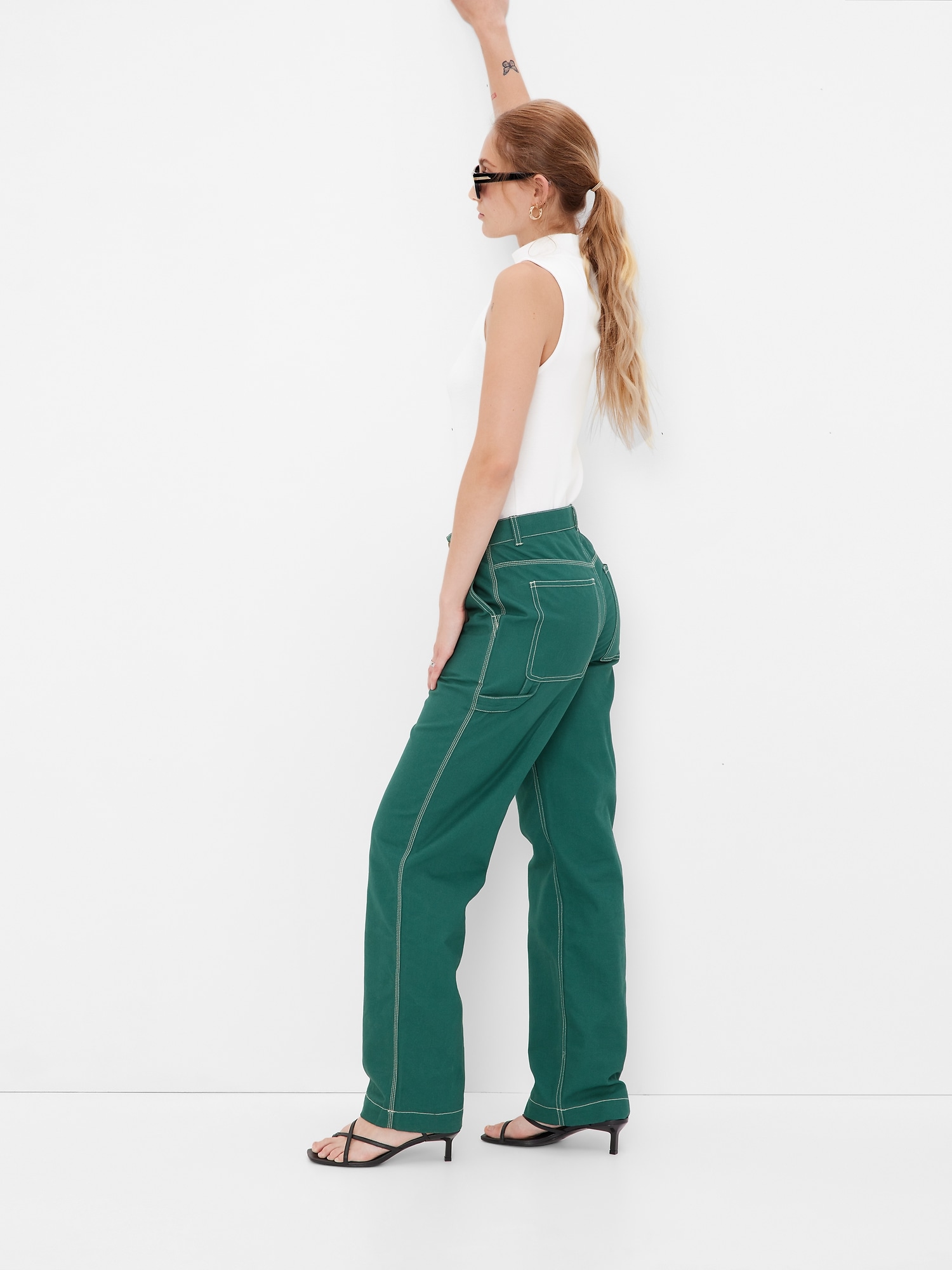 Gap High Rise '90s Loose Carpenter Pants With Washwell In June Bug