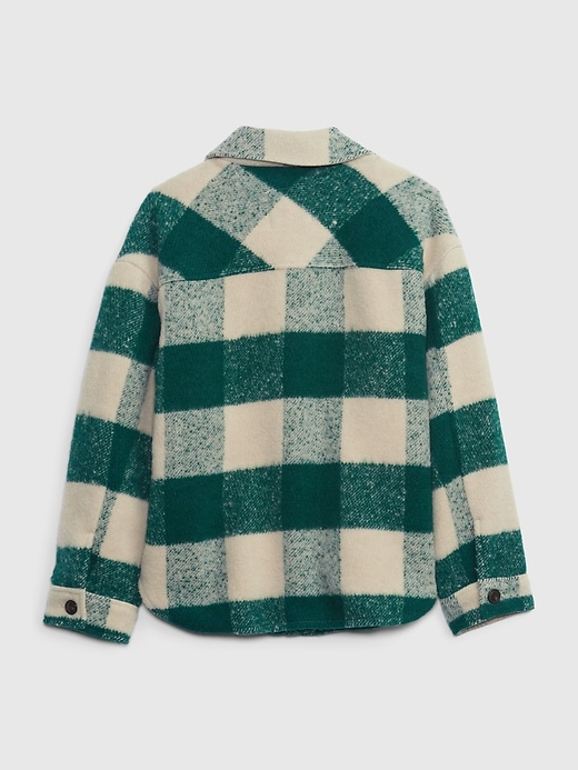 2 of 8 showing, with the color GREEN PLAID of product Kids Plaid Shirt Jacket