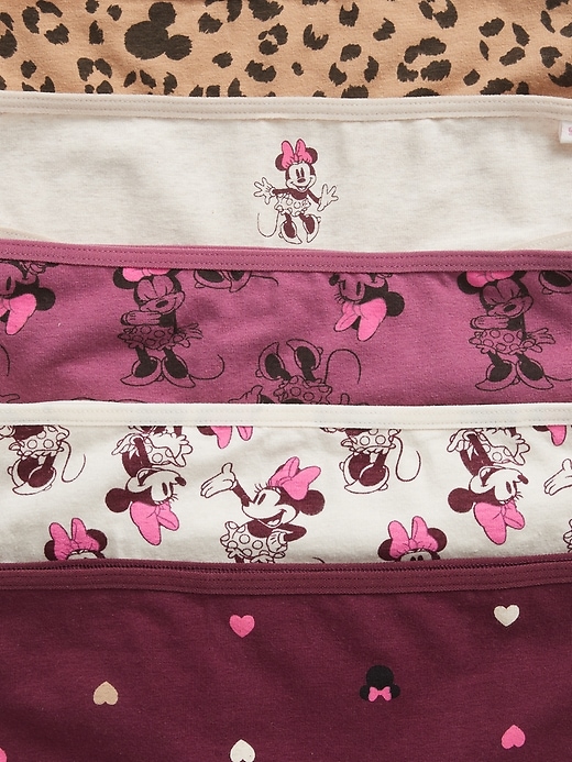 2 of 8 showing, with the color multi of product GapKids &#124 Disney Organic Cotton Minnie Mouse Bikini Briefs (5-Pack)