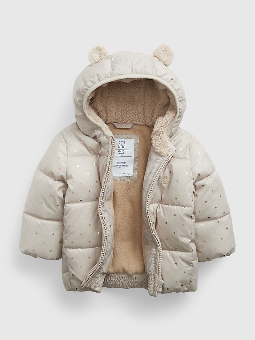 Image number 3 showing, Baby 100% Recycled Sherpa-Lined Puffer Jacket