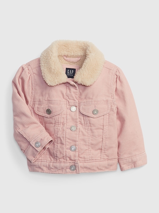 1 of 8 showing, with the color PINK STANDARD of product Baby Sherpa-Lined Corduroy Jacket