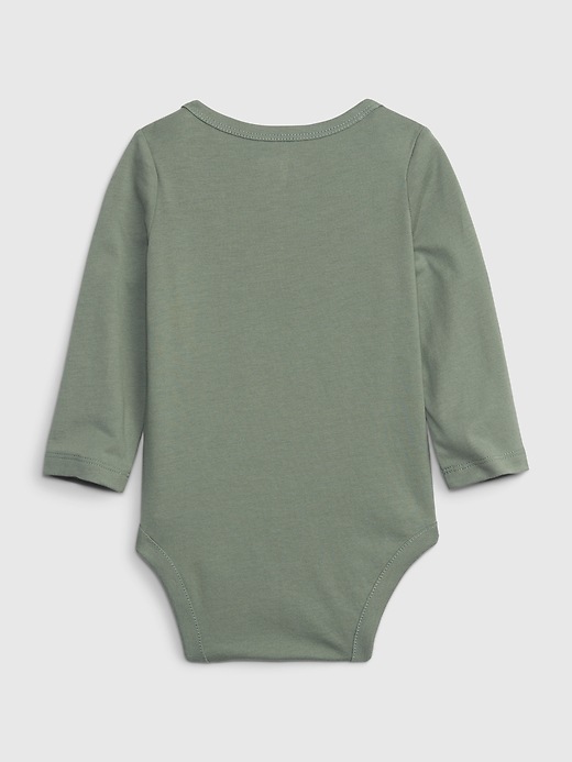 2 of 8 showing, with the color gasoline green of product babyGap &#124 Star Wars™ 100% Organic Cotton Mix and Match Grogu™ Bodysuit