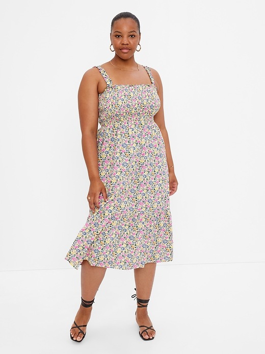 gap tiered midi dress Smocked Tiered Midi Dress