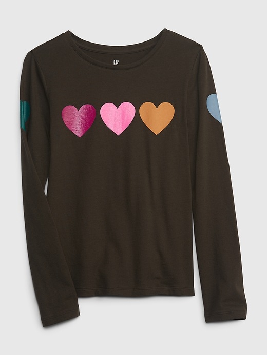 1 of 8 showing, with the color BROWN NOIR of product Kids 100% Organic Cotton Graphic T-Shirt