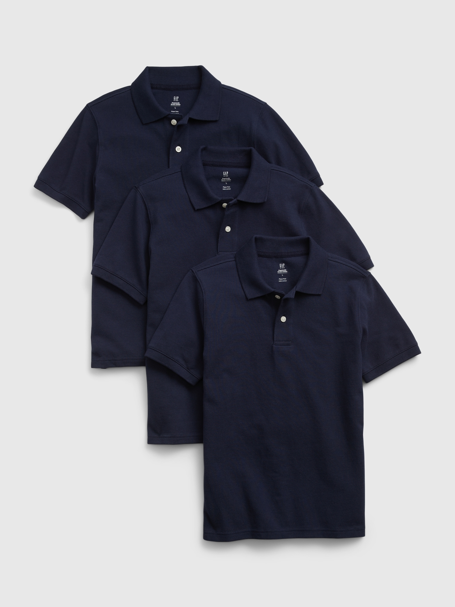 Kids Organic Cotton Uniform Polo Shirt (3-Pack)