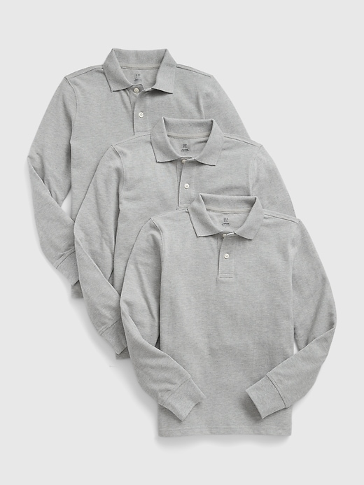 View large product image 1 of 1. Kids Organic Cotton Uniform Polo Shirt (3-Pack)