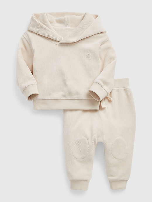 View large product image 1 of 1. Baby Rib Velour Two-Piece Outfit Set