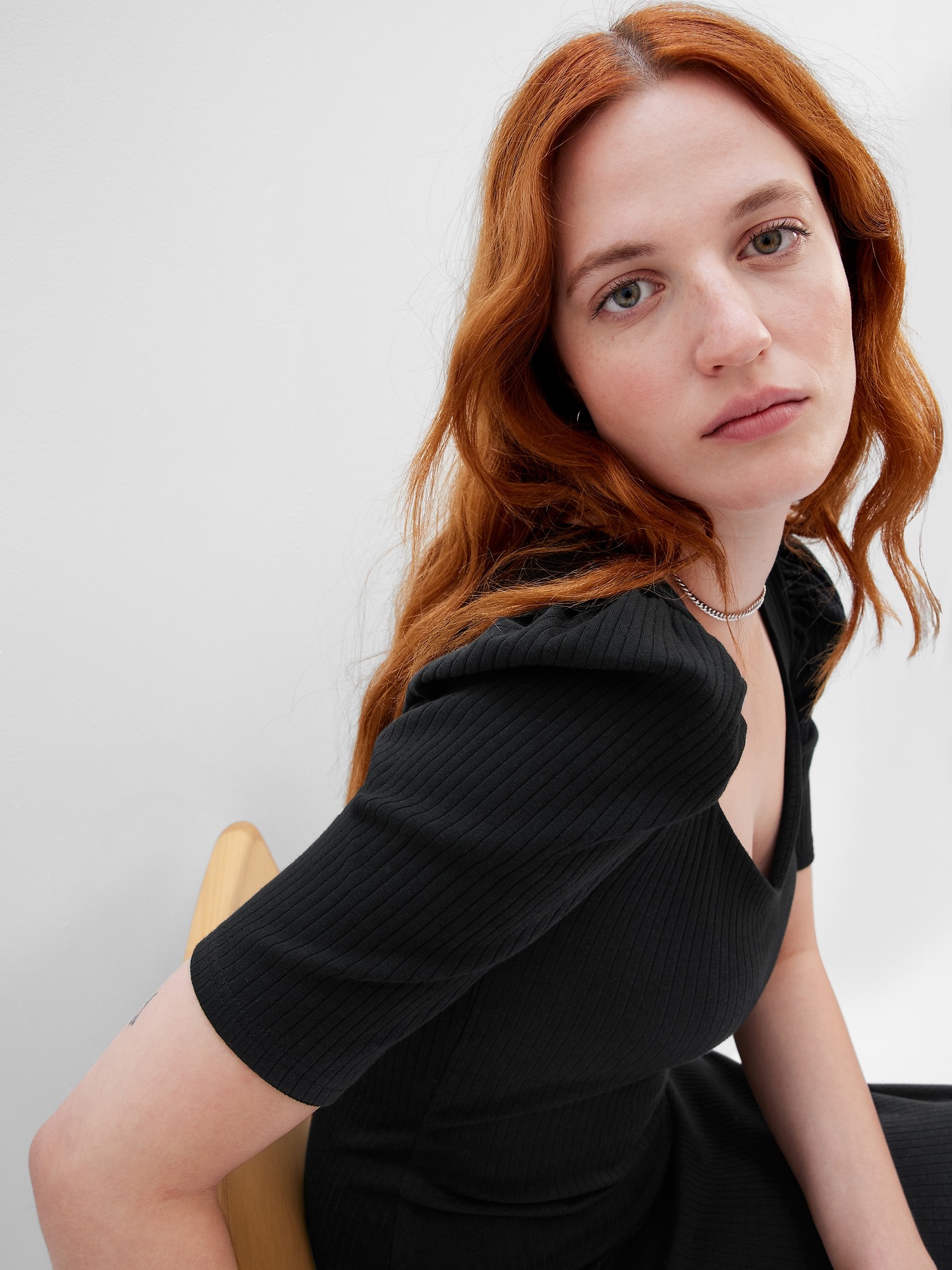  Puff Sleeve Sweetheart Midi Dress | Gap