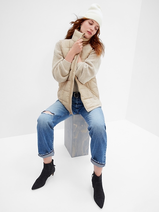 1 of 8 showing, with the color moonstone beige of product Recycled Lightweight Puff Vest