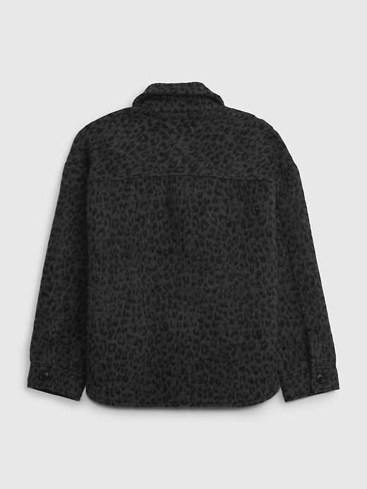 2 of 8 showing, with the color grey leopard of product Kids Leopard Shirt Jacket