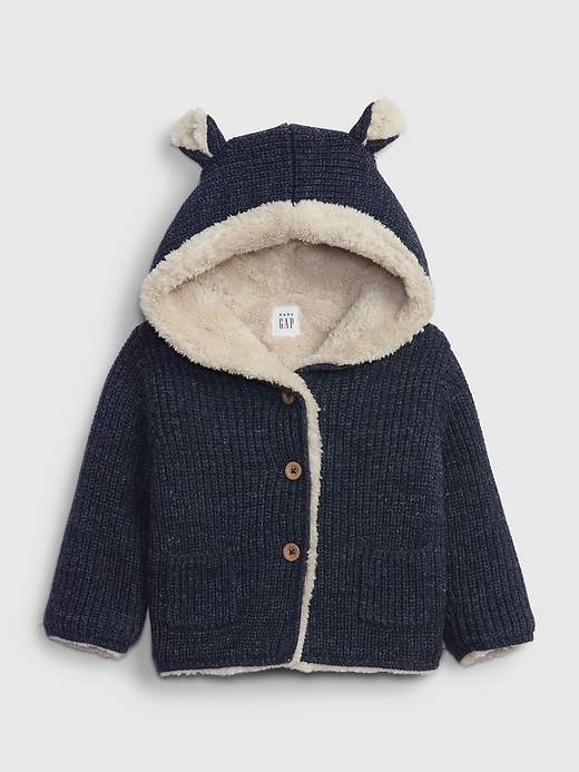 View large product image 1 of 1. Baby Sherpa-Lined Bear Sweater