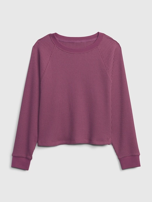 1 of 8 showing, with the color deep pink of product Kids Waffle Top