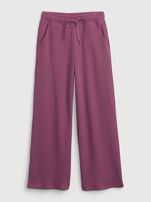 Image number 1 showing, Kids Waffle Wide Leg Pants