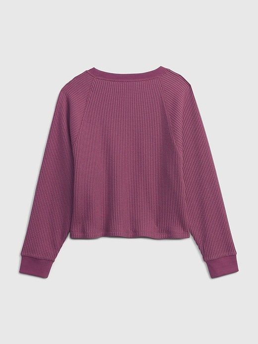 2 of 8 showing, with the color deep pink of product Kids Waffle Top
