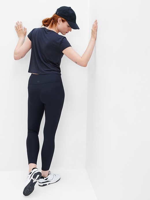2 of 8 showing, with the color true black of product GapFit Breathe Shrunken T-Shirt