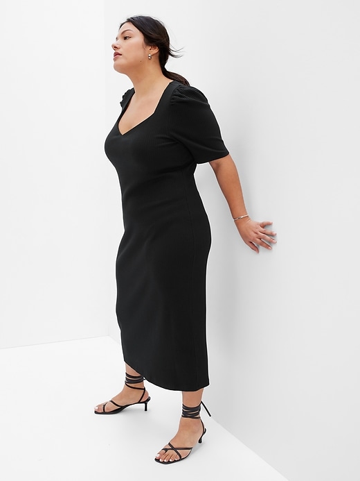 Image number 8 showing, Puff Sleeve Sweetheart Midi Dress