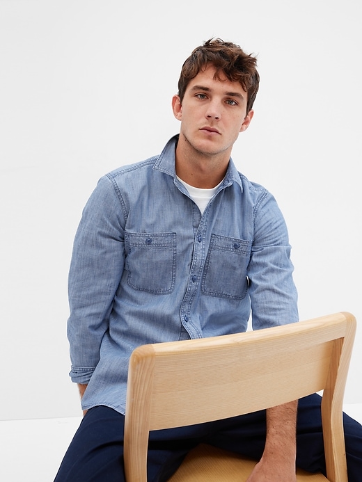 Image number 1 showing, Chambray Shirt