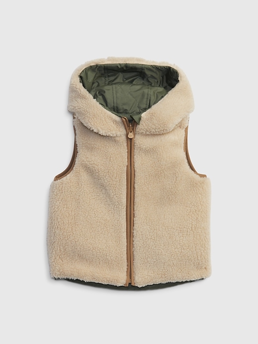 Image number 3 showing, Toddler Reversible Sherpa-Lined Vest